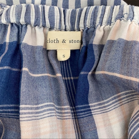 ANTHROPOLOGIE Cloth & Stone Off the Shoulder Striped Tencel Top - Picture 6 of 6